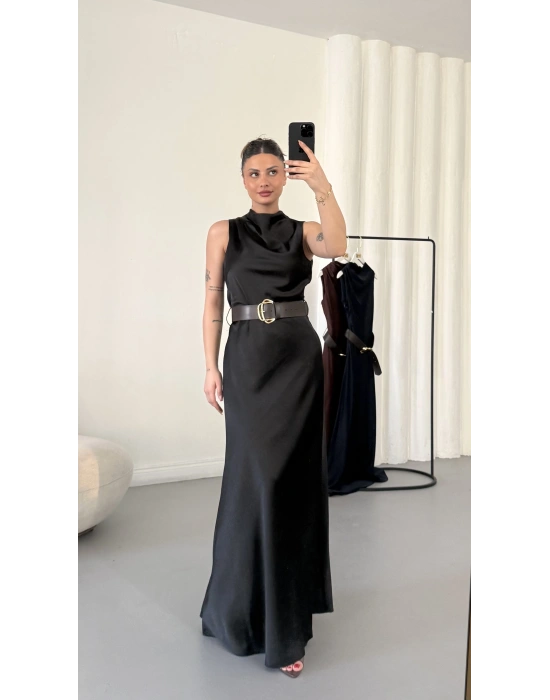 Natalia Maxi Elbise - Siyah