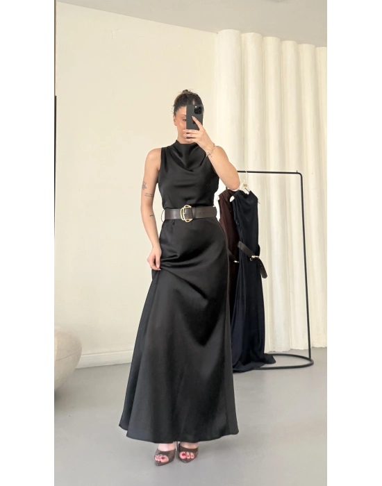 Natalia Maxi Elbise - Siyah