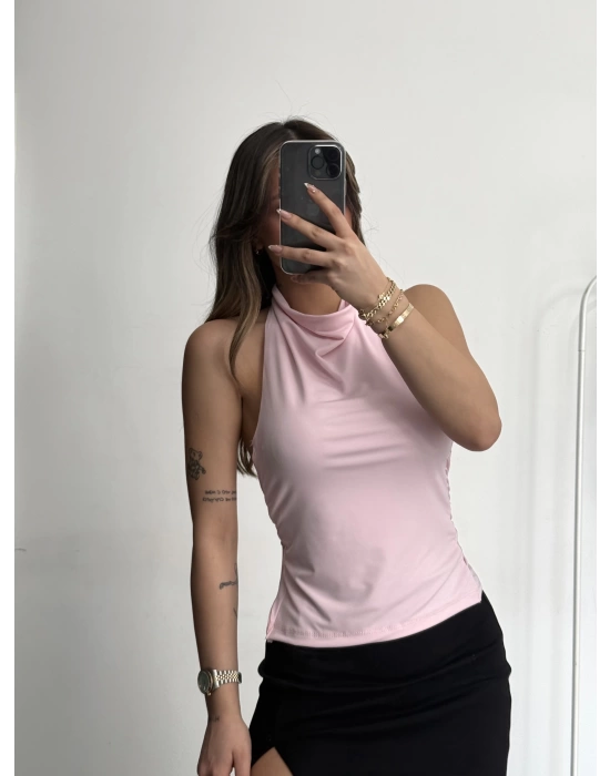 Naye Toka Detay Bluz - Pembe