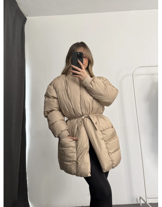 Nidale Şişme Mont - Bej