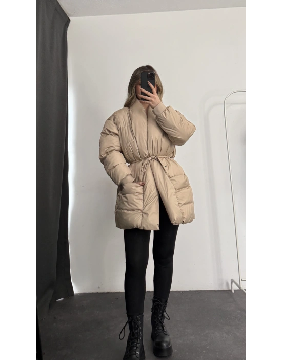 Nidale Şişme Mont - Bej