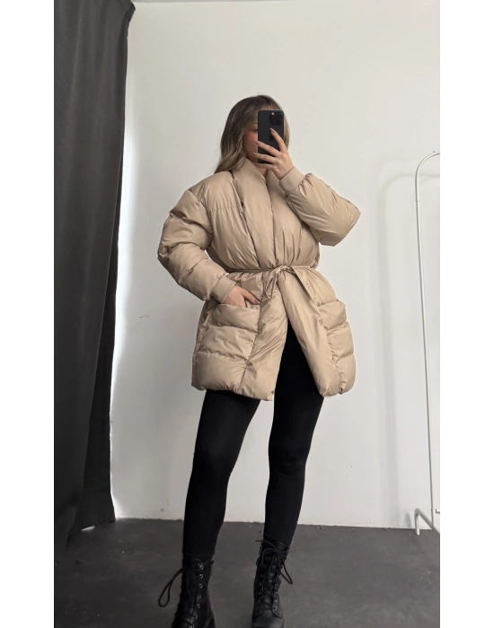 Nidale Şişme Mont - Bej
