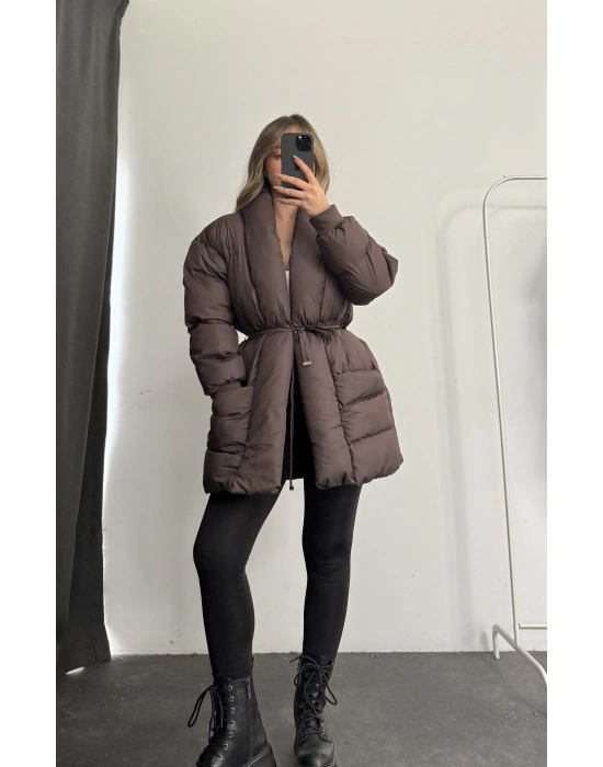 Nidale Şişme Mont - Kahve