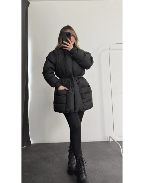 Nidale Şişme Mont - Siyah