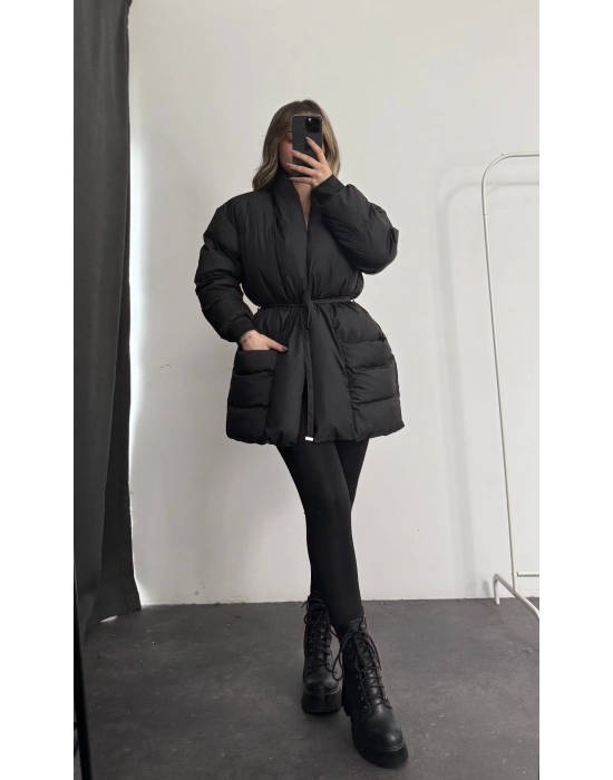 Nidale Şişme Mont - Siyah