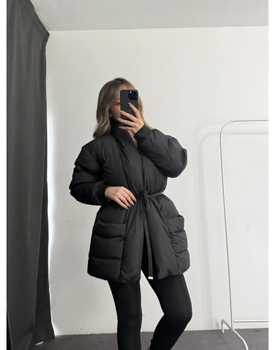 Nidale Şişme Mont - Siyah