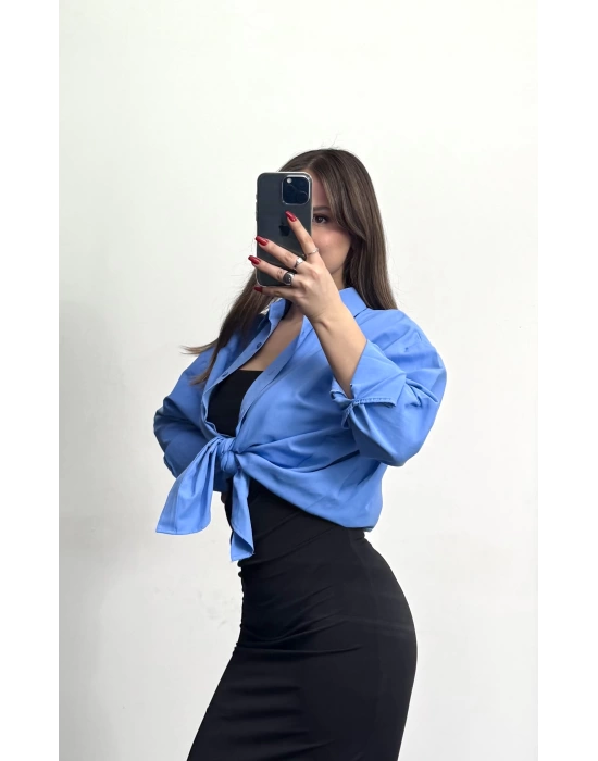 Niha Oversize Gömlek - Mavi