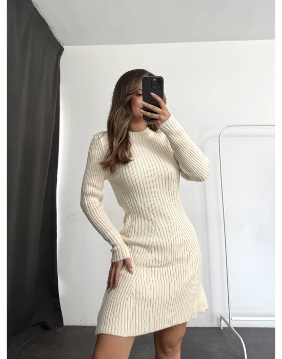 Nina Triko Elbise - Bej