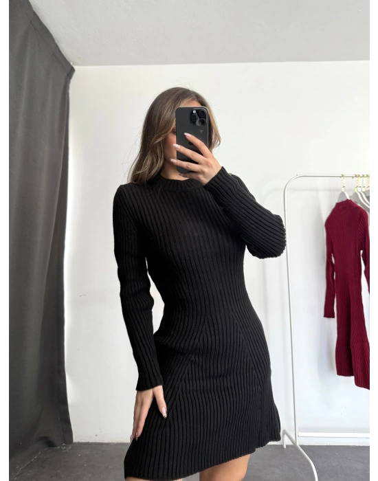 Nina Triko Elbise - Siyah
