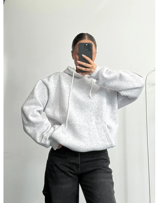 Nona Şardonlu Sweashirt - Gri