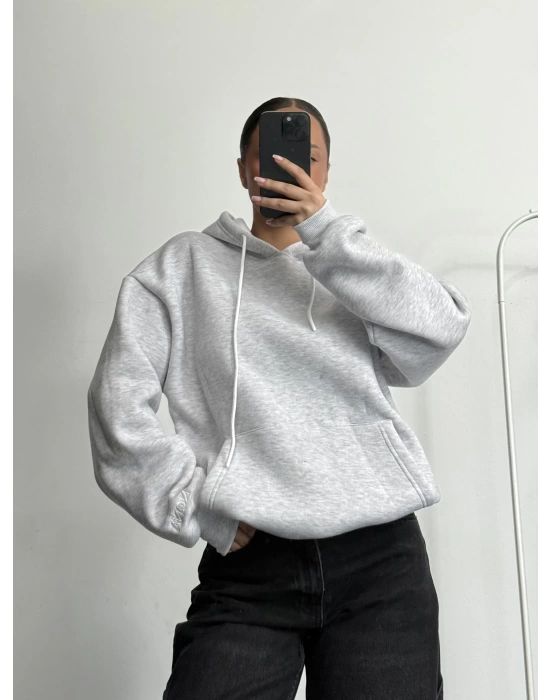 Nona Şardonlu Sweashirt - Gri