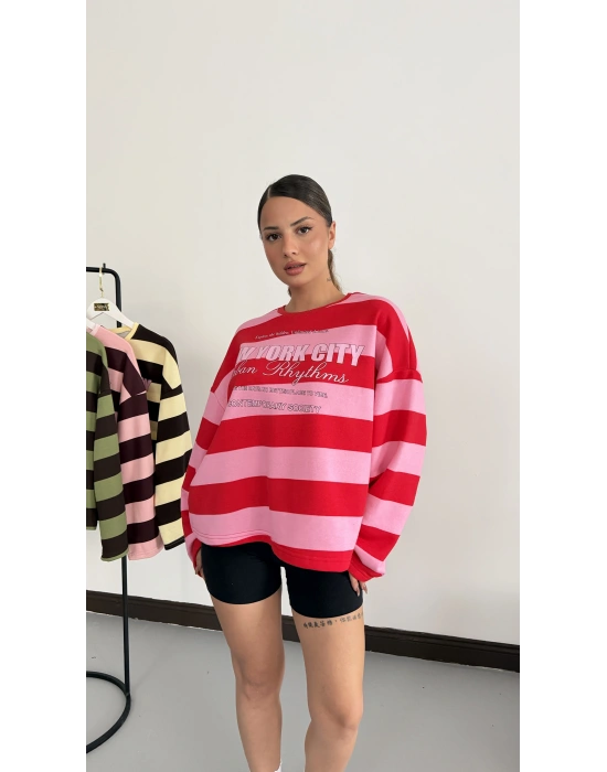 NY City Sweatshirt - Pembe|Kırmızı
