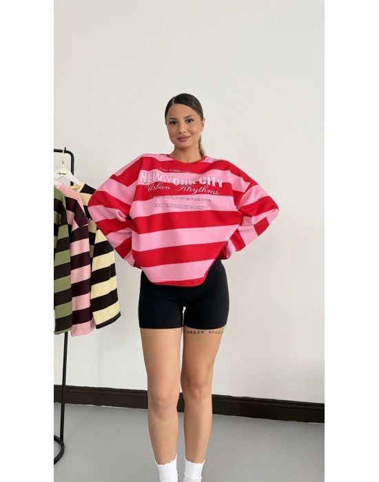 NY City Sweatshirt - Pembe|Kırmızı