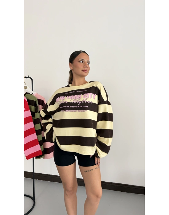 NY City Sweatshirt - Sarı|Kahve