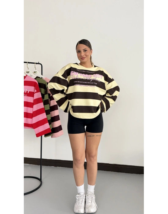 NY City Sweatshirt - Sarı|Kahve