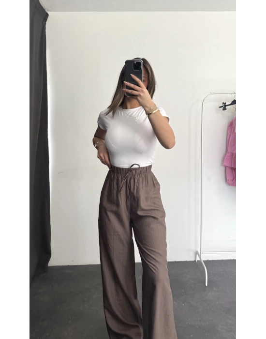 Olive Salaş Pantolon - Vizon