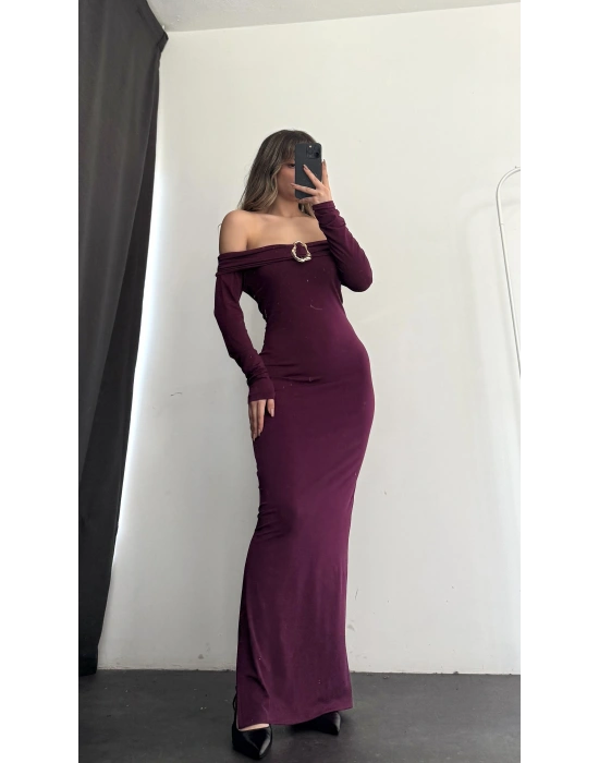 Oria Tokalı Madonna Elbise - Bordo