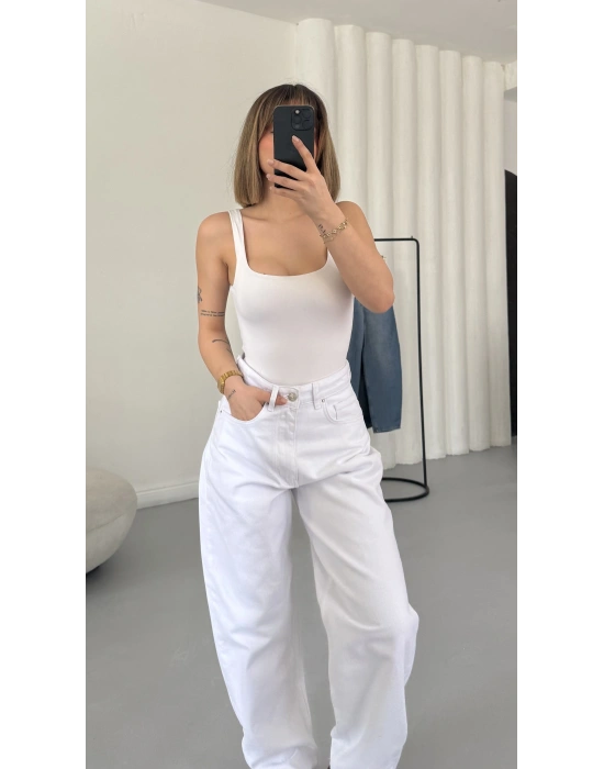 Own Barrel Jean - Beyaz