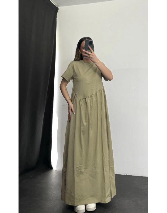 Oversize Pennie Elbise - Haki