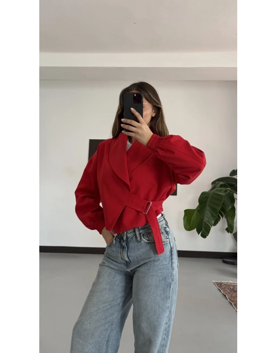 Penny Bomber Ceket - Kırmızı