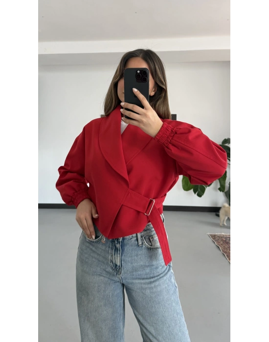 Penny Bomber Ceket - Kırmızı