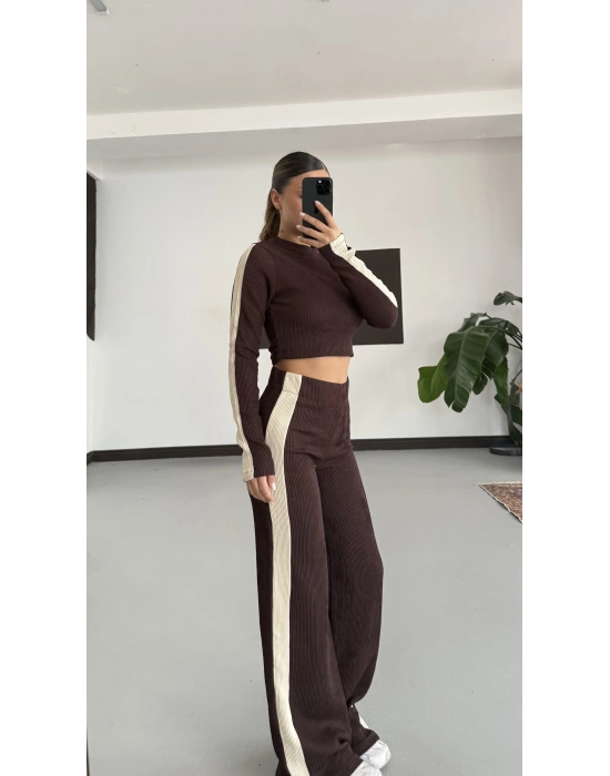 Penny Şeritli Takım - Kahve