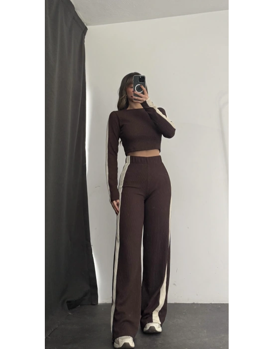 Penny Şeritli Takım - Kahve