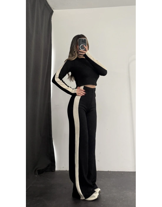 Penny Şeritli Takım - Siyah