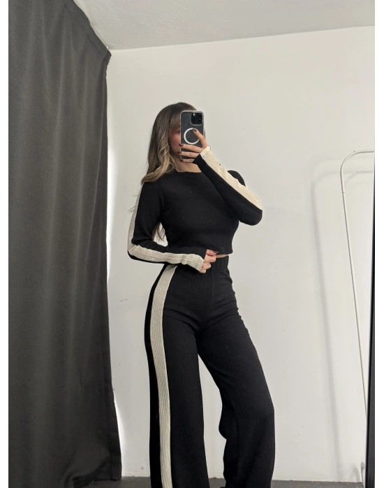 Penny Şeritli Takım - Siyah