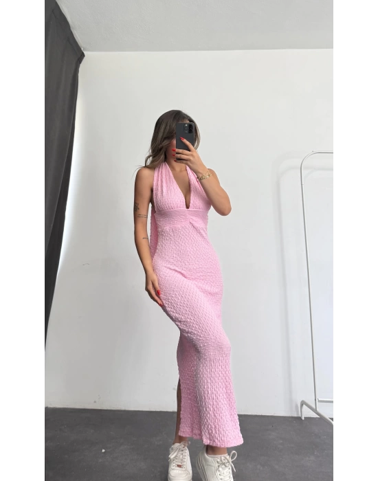 Pure Bürümcük Elbise - Pembe