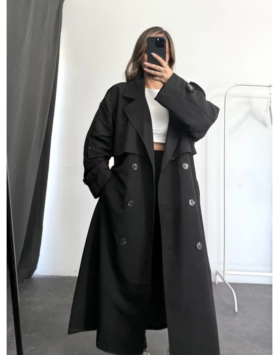 Queen Trençkot - Siyah