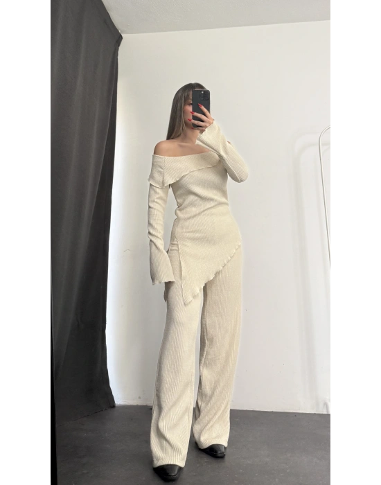 Rebeca Asimetrik Takım - Bej