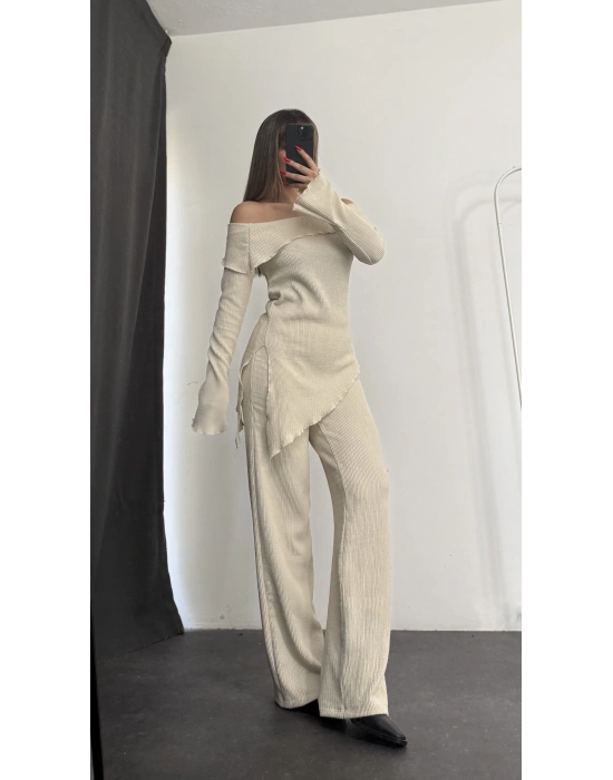 Rebeca Asimetrik Takım - Bej