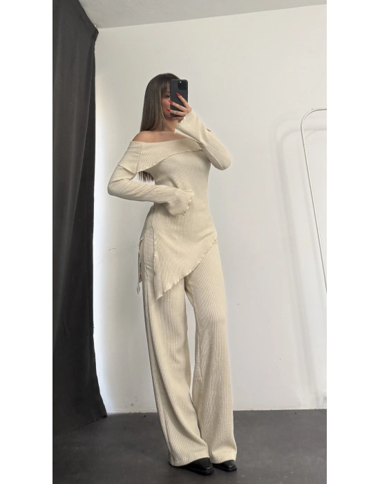 Rebeca Asimetrik Takım - Bej