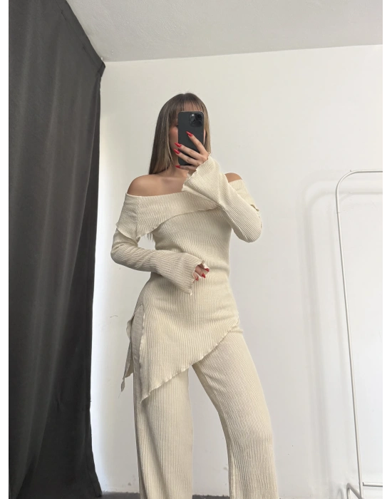 Rebeca Asimetrik Takım - Bej