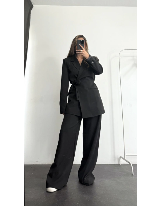 Renny Bağlamalı Blazer Takım - Siyah