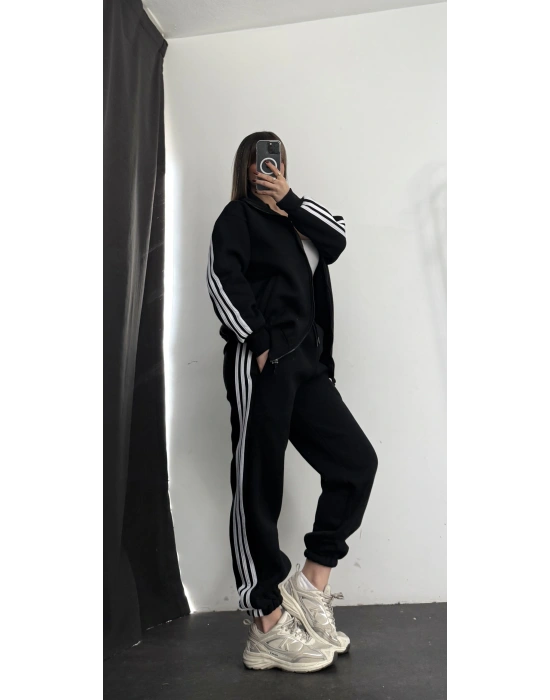 Riley Lastikli Eşofman Takım - Siyah