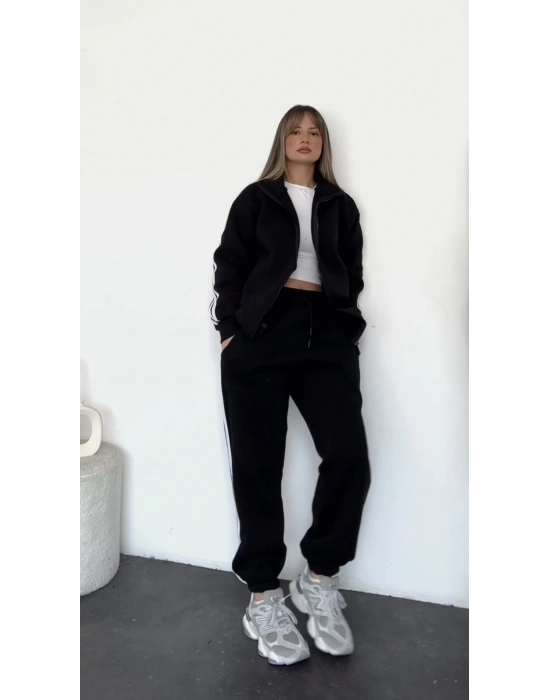 Riley Lastikli Eşofman Takım - Siyah