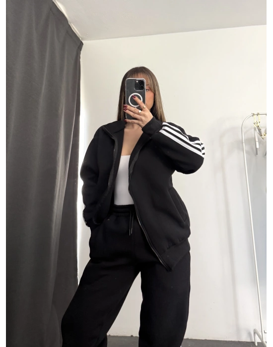 Riley Lastikli Eşofman Takım - Siyah