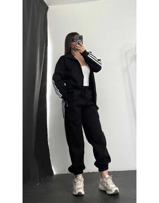 Riley Lastikli Eşofman Takım - Siyah