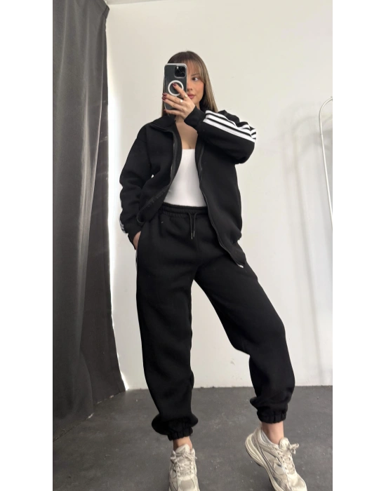 Riley Lastikli Eşofman Takım - Siyah