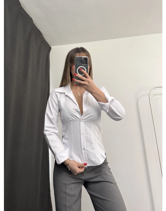 Rita Pensli Gömlek - Beyaz