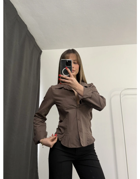 Rita Pensli Gömlek - Vizon