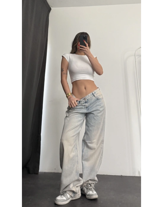 Riva Baggy Jean - Sarı Yıkamalı