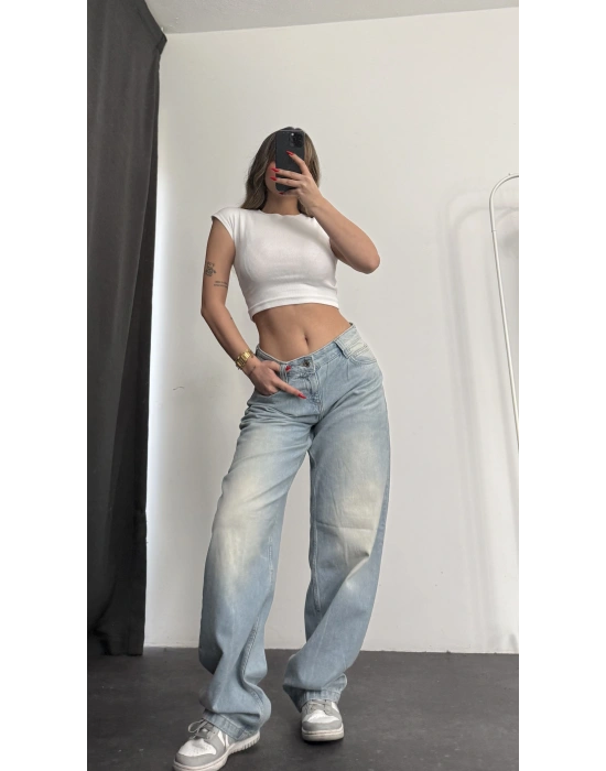 Riva Baggy Jean - Yıkamalı Kot