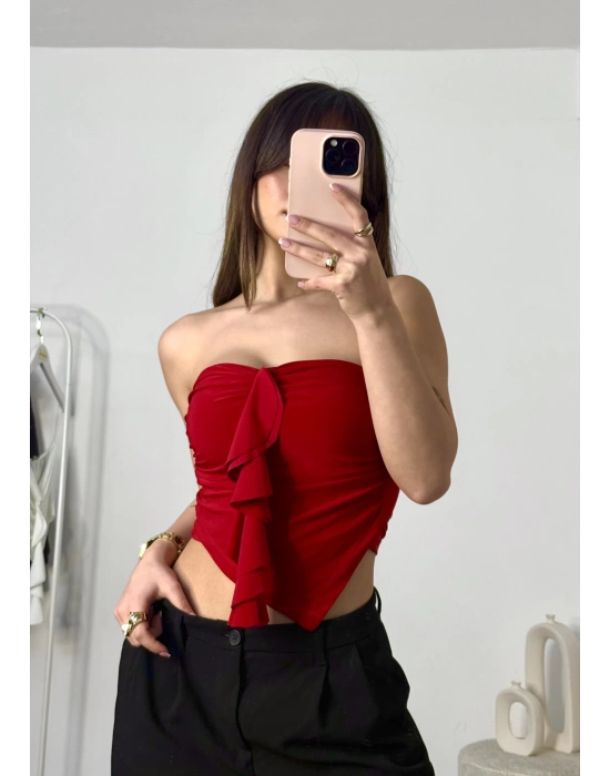 Rose Straplez Crop - Bordo