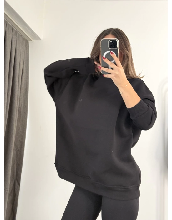 Rubi Bisiklet Yaka Sweatshirt - Siyah