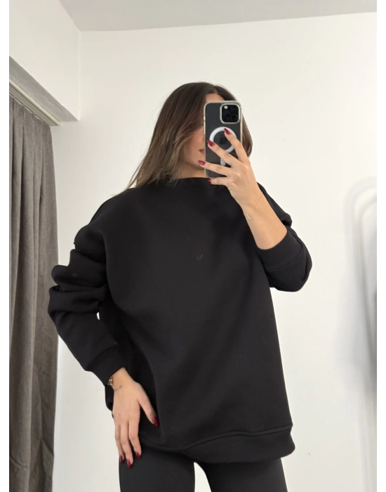 Rubi Bisiklet Yaka Sweatshirt - Siyah