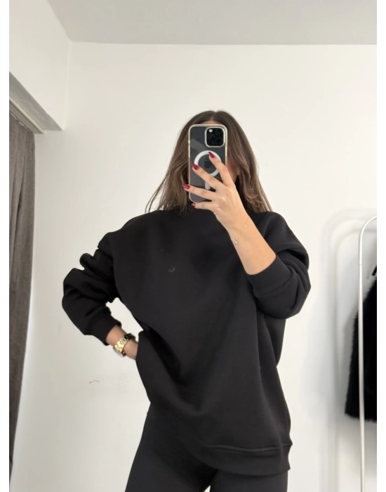 Rubi Bisiklet Yaka Sweatshirt - Siyah