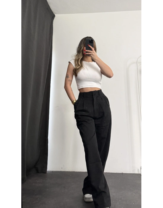 Saira Pensli Gabardin Pantolon - Siyah